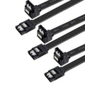 SATA Cable III, 3 Pack SATA Cable III 6Gbps 90 Degree Right Angle with Locking Latch 18 Inch for SATA HDD, SSD, CD Driver, CD Writer - Black