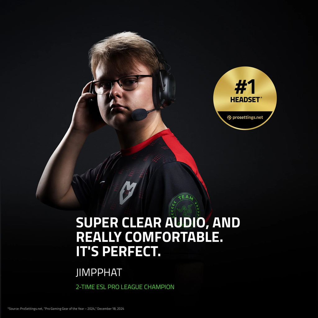 Blackshark V2 Pro Wireless PC Gaming Headset, 2.4Ghz, BT, Hyperspeed Wireless, 70Hr Battery, 320G, Black